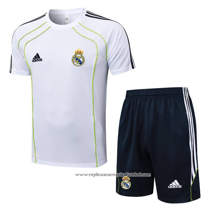 Fato de Treino Real Madrid 2025-2026 Manga Curta Branco - Calcas Curta